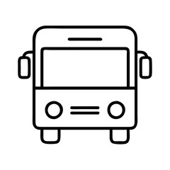 bus icon, vehicle line art, vehicle vector - simple black line art icon of bus perfect for logos, and vehicle-themed designs.