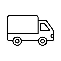 cargo van icon, vehicle line art, vehicle vector - simple black line art icon of cargo van perfect for logos, and vehicle-themed designs.