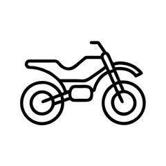 dirt bike icon, vehicle line art, vehicle vector - simple black line art icon of dirt bike perfect for logos, and vehicle-themed designs.