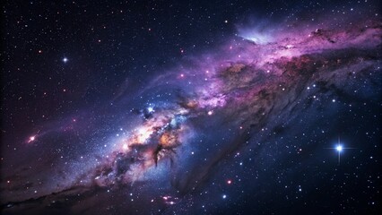 Obraz premium Purple gas nebulae in space and sparkling stars