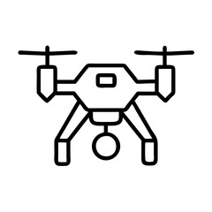 drone icon, vehicle line art, vehicle vector - simple black line art icon of drone perfect for logos, and vehicle-themed designs.