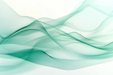 Obraz premium Abstract green waves, flowing, translucent.