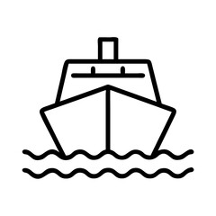 ferry icon, vehicle line art, vehicle vector - simple black line art icon of ferry perfect for logos, and vehicle-themed designs.