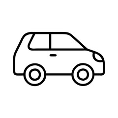 hatchback icon, vehicle line art, vehicle vector - simple black line art icon of hatchback perfect for logos, and vehicle-themed designs.