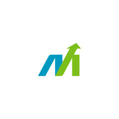 M Arrow Logo blue and green color vector