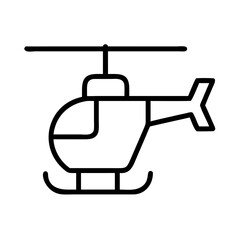 helicopter icon, vehicle line art, vehicle vector - simple black line art icon of helicopter perfect for logos, and vehicle-themed designs.
