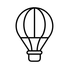 hot air balloon icon, vehicle line art, vehicle vector - simple black line art icon of hot air balloon perfect for logos, and vehicle-themed designs.