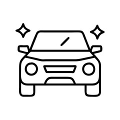 Obraz premium luxury car icon, vehicle line art, vehicle vector - simple black line art icon of luxury car perfect for logos, and vehicle-themed designs.