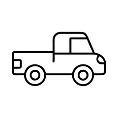 pickup truck icon, vehicle line art, vehicle vector - simple black line art icon of pickup truck perfect for logos, and vehicle-themed designs.