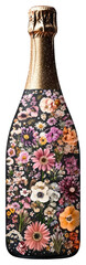 PNG Bottle illustration pattern flower.