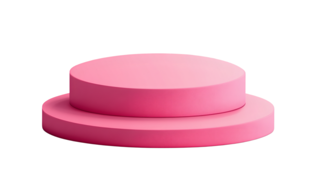podium pedestal pink for product display isolated on white transparent background