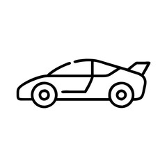 sports car icon, vehicle line art, vehicle vector - simple black line art icon of sports car perfect for logos, and vehicle-themed designs.
