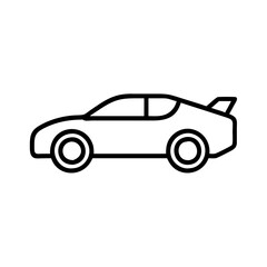 sports car icon, vehicle line art, vehicle vector - simple black line art icon of sports car perfect for logos, and vehicle-themed designs.