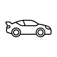 sports car icon, vehicle line art, vehicle vector - simple black line art icon of sports car perfect for logos, and vehicle-themed designs.