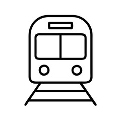 subway train icon, vehicle line art, vehicle vector - simple black line art icon of subway train perfect for logos, and vehicle-themed designs.