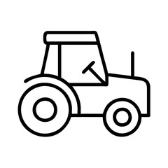 tractor icon, vehicle line art, vehicle vector - simple black line art icon of tractor perfect for logos, and vehicle-themed designs.