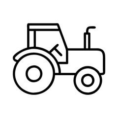 tractor icon, vehicle line art, vehicle vector - simple black line art icon of tractor perfect for logos, and vehicle-themed designs.