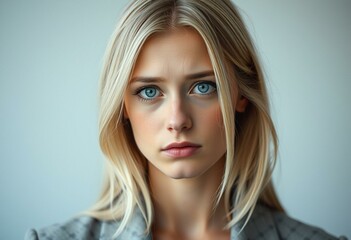 Fototapeta premium Portrait of a female with a melancholic expression