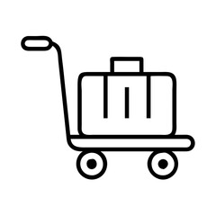 trolley icon, vehicle line art, vehicle vector - simple black line art icon of trolley perfect for logos, and vehicle-themed designs.