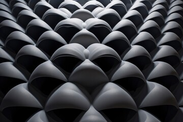 Obraz premium Black rounded dome scale pattern