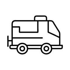 zamboni icon, vehicle line art, vehicle vector - simple black line art icon of zamboni perfect for logos, and vehicle-themed designs.