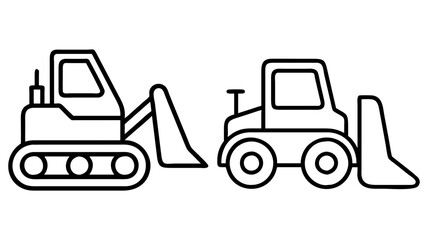 bulldozer icon, vehicle line art, vehicle vector - simple black line art icon of bulldozer perfect for logos, and vehicle-themed designs.