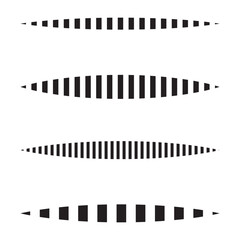 Striped wave form. Alternating black stripes. Horizontal ripple shape. Abstract minimal element.