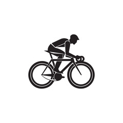 silhouette of a person riding a bicycle