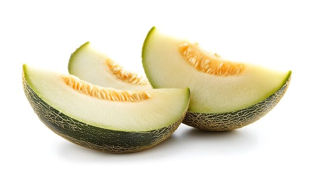 Sliced Zucchini Sliced Winter melon isolated on a white background