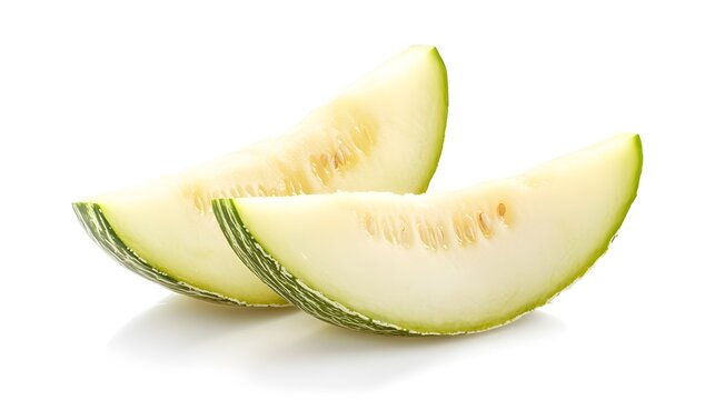 Sliced Ridged Gourd Sliced Winter melon isolated on a white background