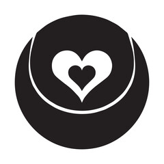 Valentine's Day, hockey ball vector silhouette illustration