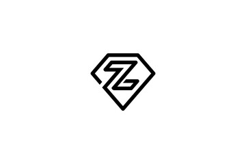 Simple Diamond Letter Z Logo Design Vector 