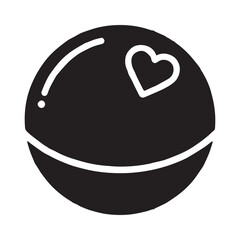 Valentine's Day, hockey ball vector silhouette illustration