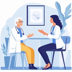 Fototapeta premium Medical consultation between doctor and patient in an office setting during daytime