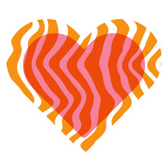 Stylized illustration of a heart. Postcard, poster, banner, design element. Risographic printing effect