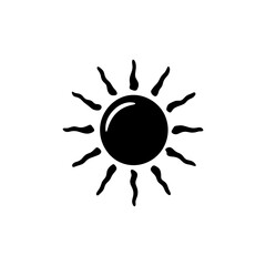 A sun shining icon silhouette on white background