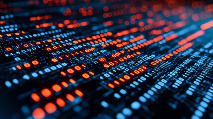 Fototapeta premium Abstract image of digital code flowing in vibrant colors, representing AI technology