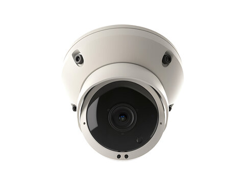 security camera isolated on transparent or white background, png cctv cutout