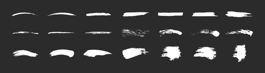 Brush strokes lines. Vector collection of artistic grungy paint hand made creative brush stroke set. Vector isolated elements set.