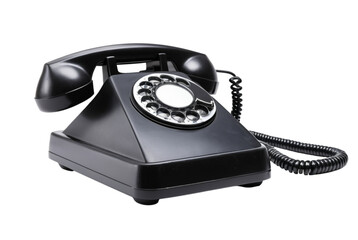 Black landline phone on office Png Image