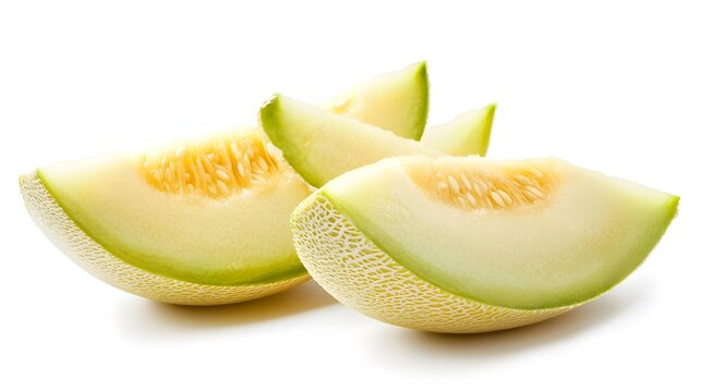 Sliced Zucchini Sliced Winter melon isolated on a white background