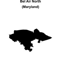 Bel Air North (Maryland) blank outline map