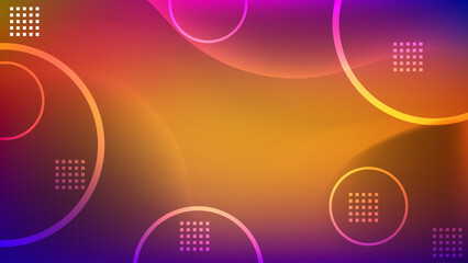 Obraz premium Curves and ellipses with pink yellow gradient mesh abstract background