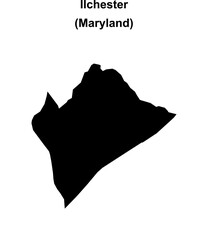Ilchester (Maryland) blank outline map