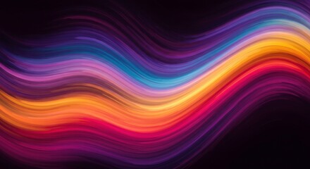 Obraz premium Abstract Liquid Flow: A vibrant and dynamic composition of colorful liquid curves flowing effortlessly on a dark background. These fluid lines create a sense of movement and energy.