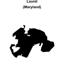 Laurel (Maryland) blank outline map