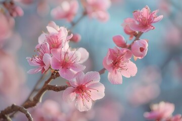 Obraz premium Blooming Cherry Blossoms in Spring Nature Photography Serene Outdoor Scene