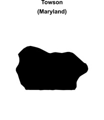 Towson (Maryland) blank outline map