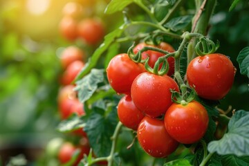 Harvesting Fresh Tomatoes in a Garden Close-up Photography Natural Light