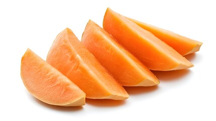 Sliced Sweet Potato Sliced Winter melon isolated on a white background